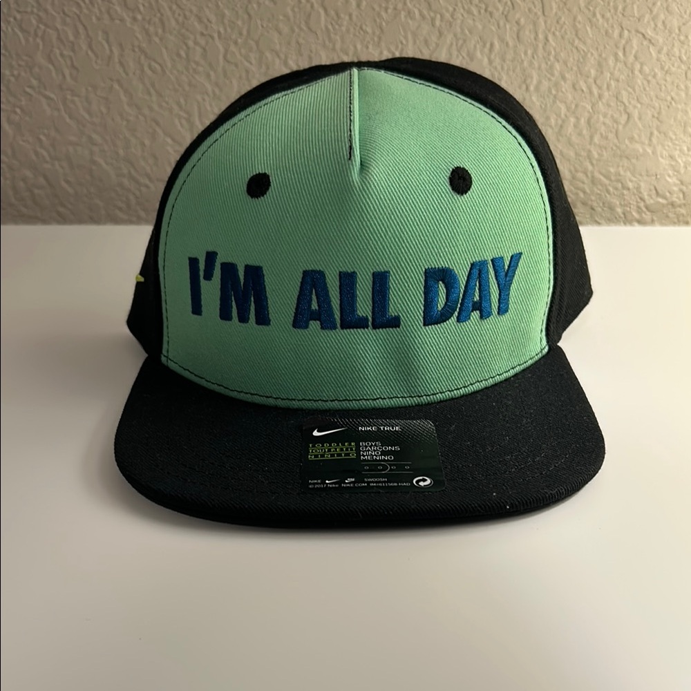 Nike Mint Green and Black Cap toddler one size